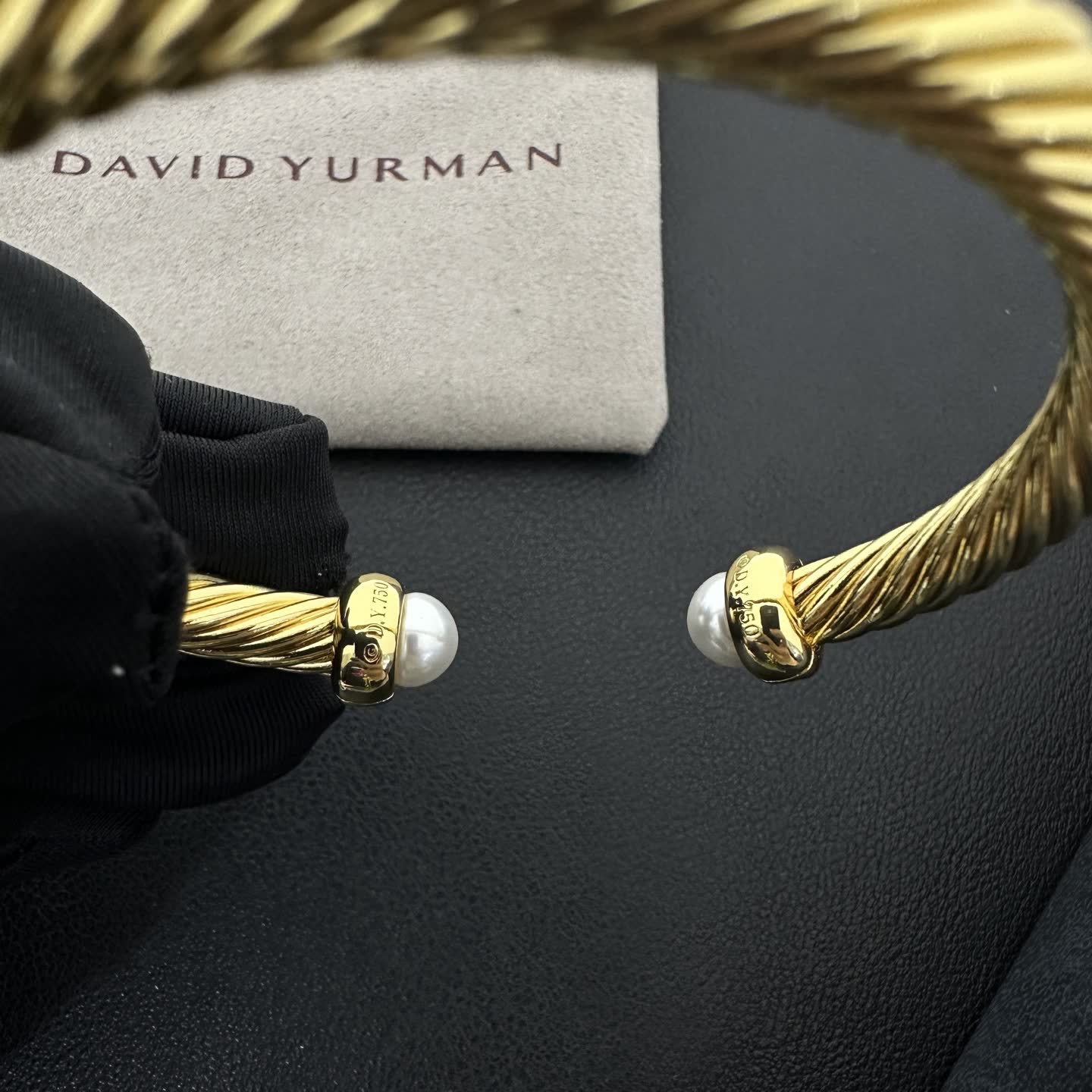 David Yurman Cable Collectibles Pearl Cuff Bracelet